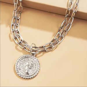 NEW COIN STERLING SILVER DOUBLE LAYERED CHOKER NECKLACE